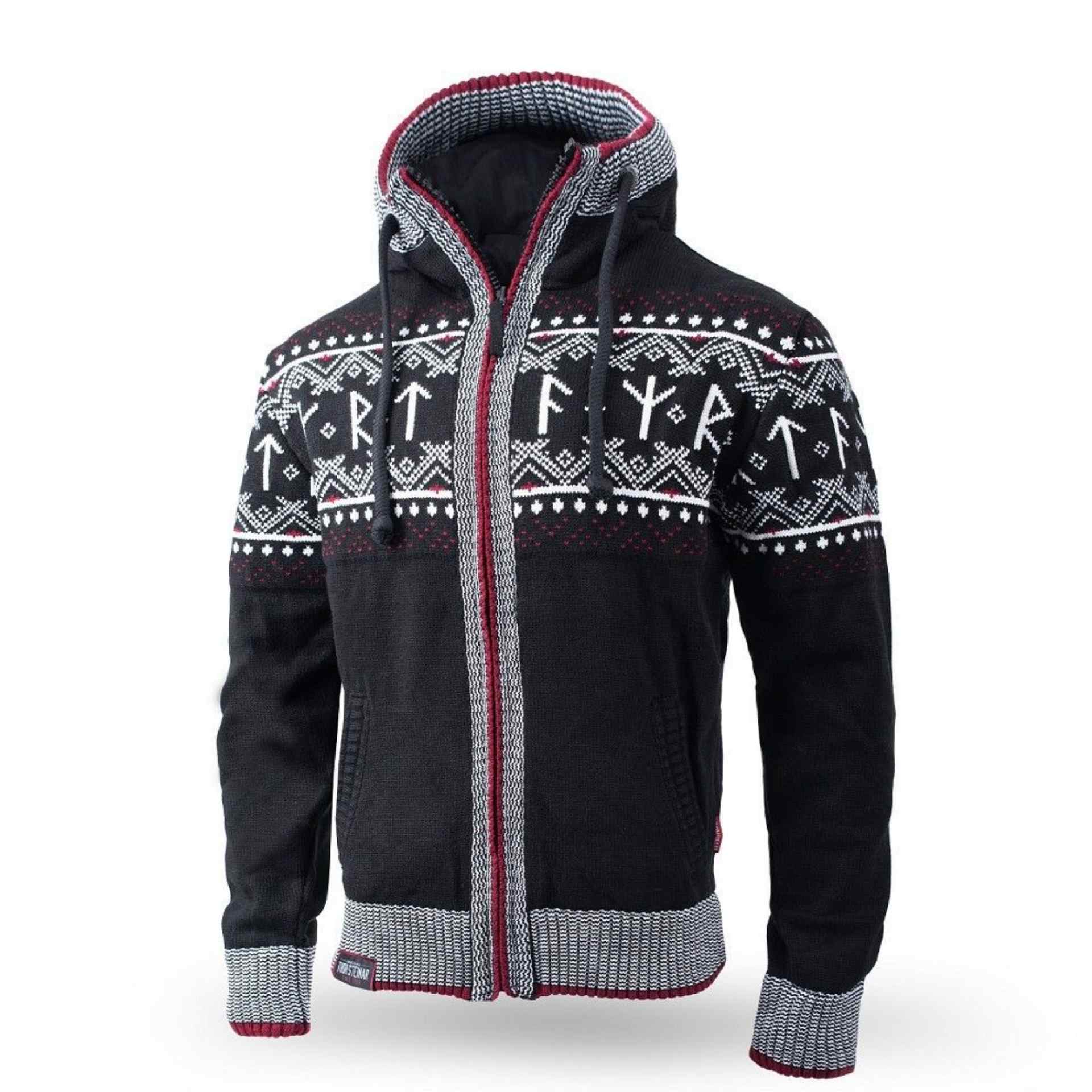 Thor Steinar Strickjacke Runa Schwarz Rot