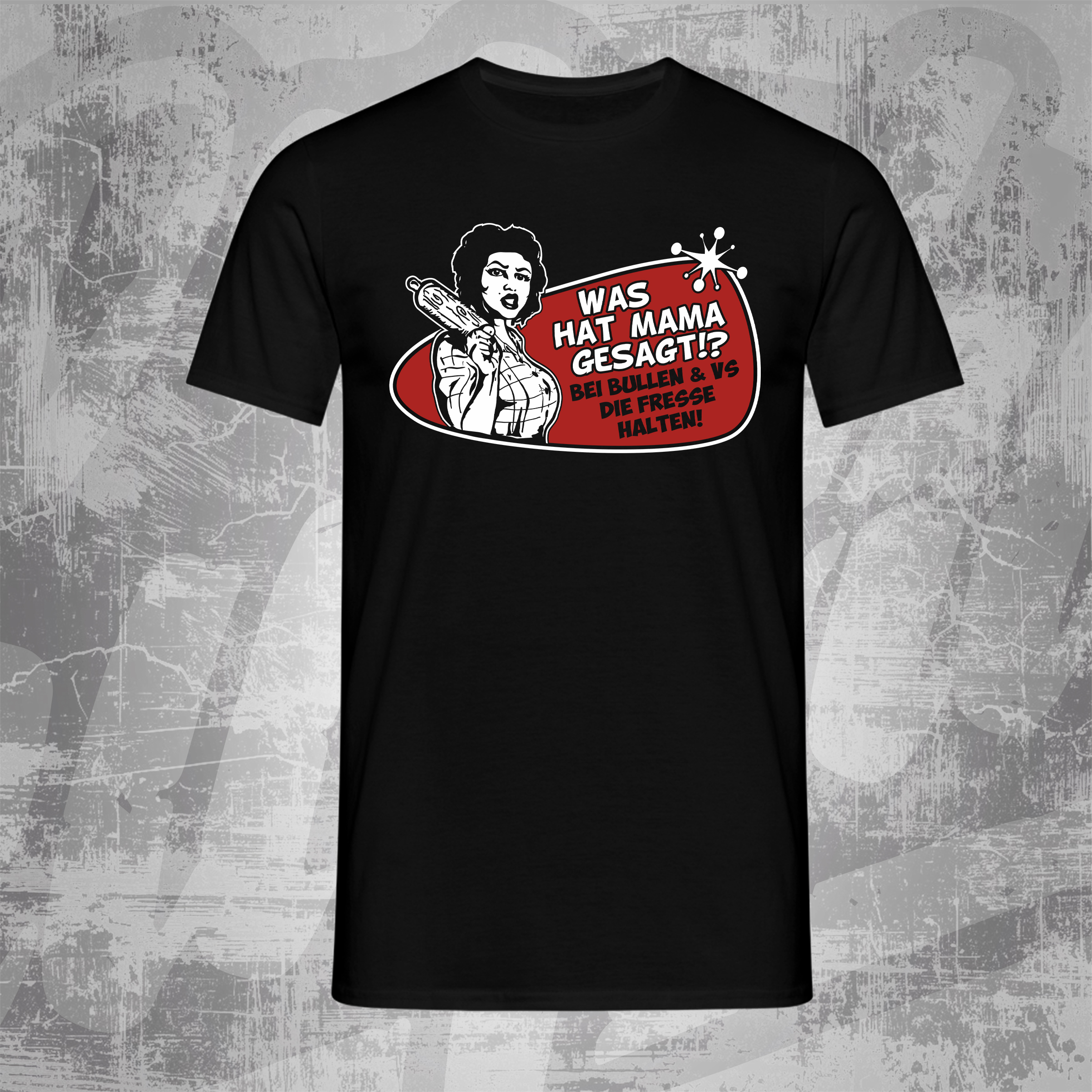 T-Shirt Fresse halten Schwarz