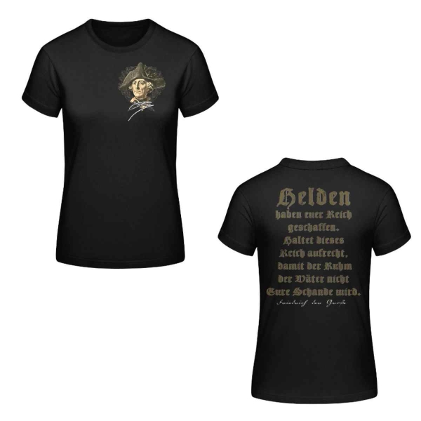 Frauen T-Shirt Friedrich der Große Schwarz